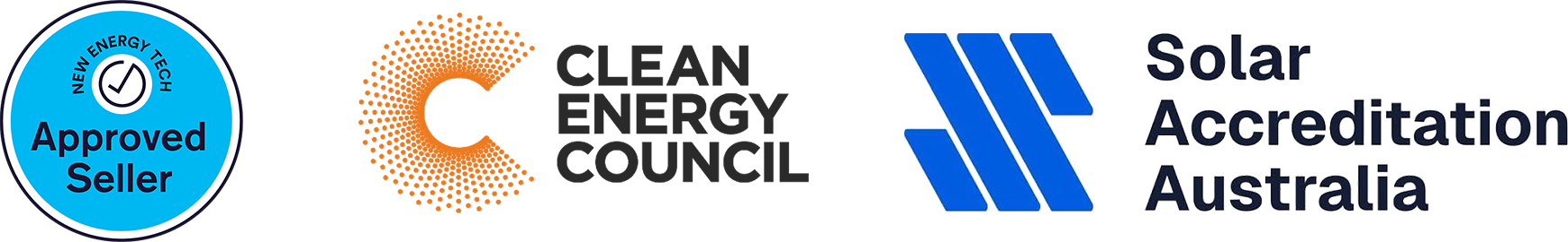 New Energy Tech Approved Seller, Clean Energy Council, Solar Accreditation Australia